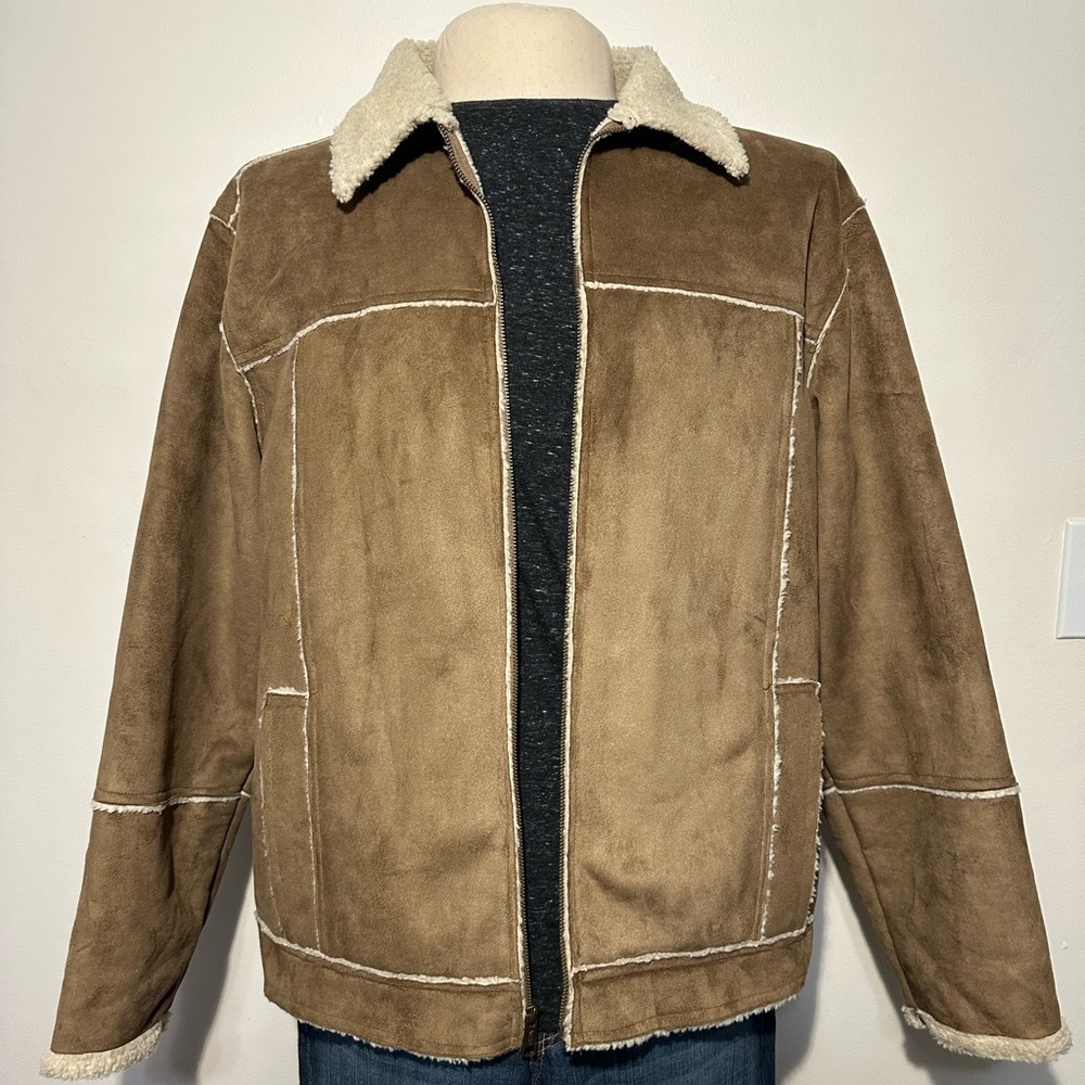 Men's Aeropostale xl tan zipper front coat